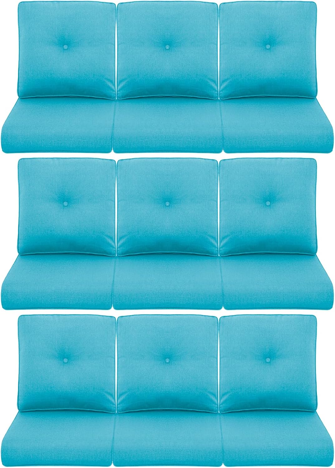 9-Piece Outdoor Patio Cushion Set for Wicker Sectional Sofa