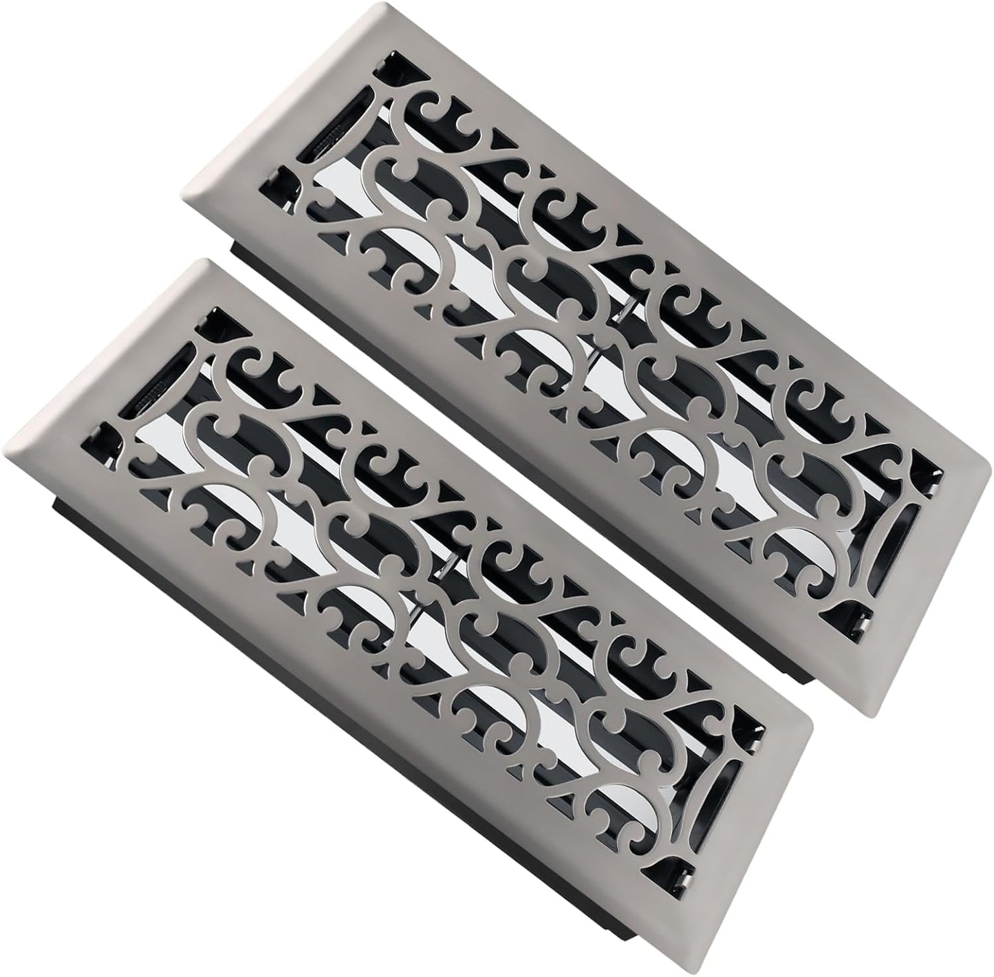 2 Pack 4x12 Heavy Duty Steel Floor Registers for Adjustable Airflow