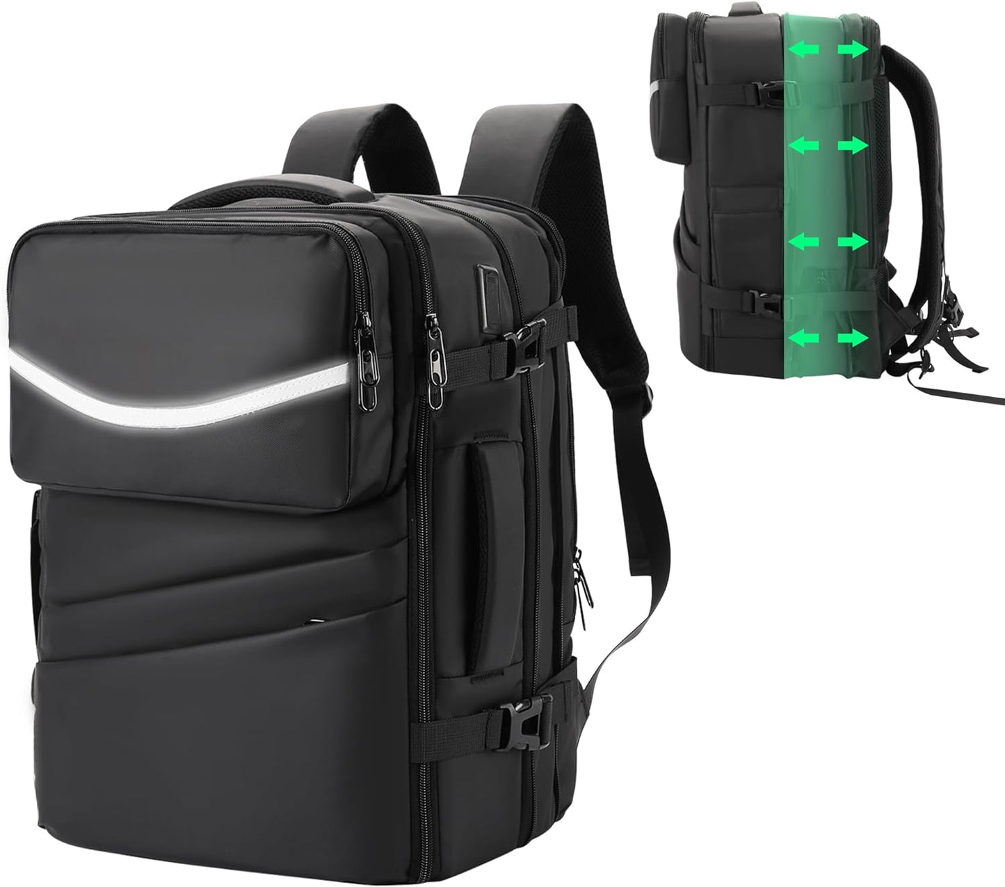 45L Expandable Travel Backpack for Men Women, Waterproof Design