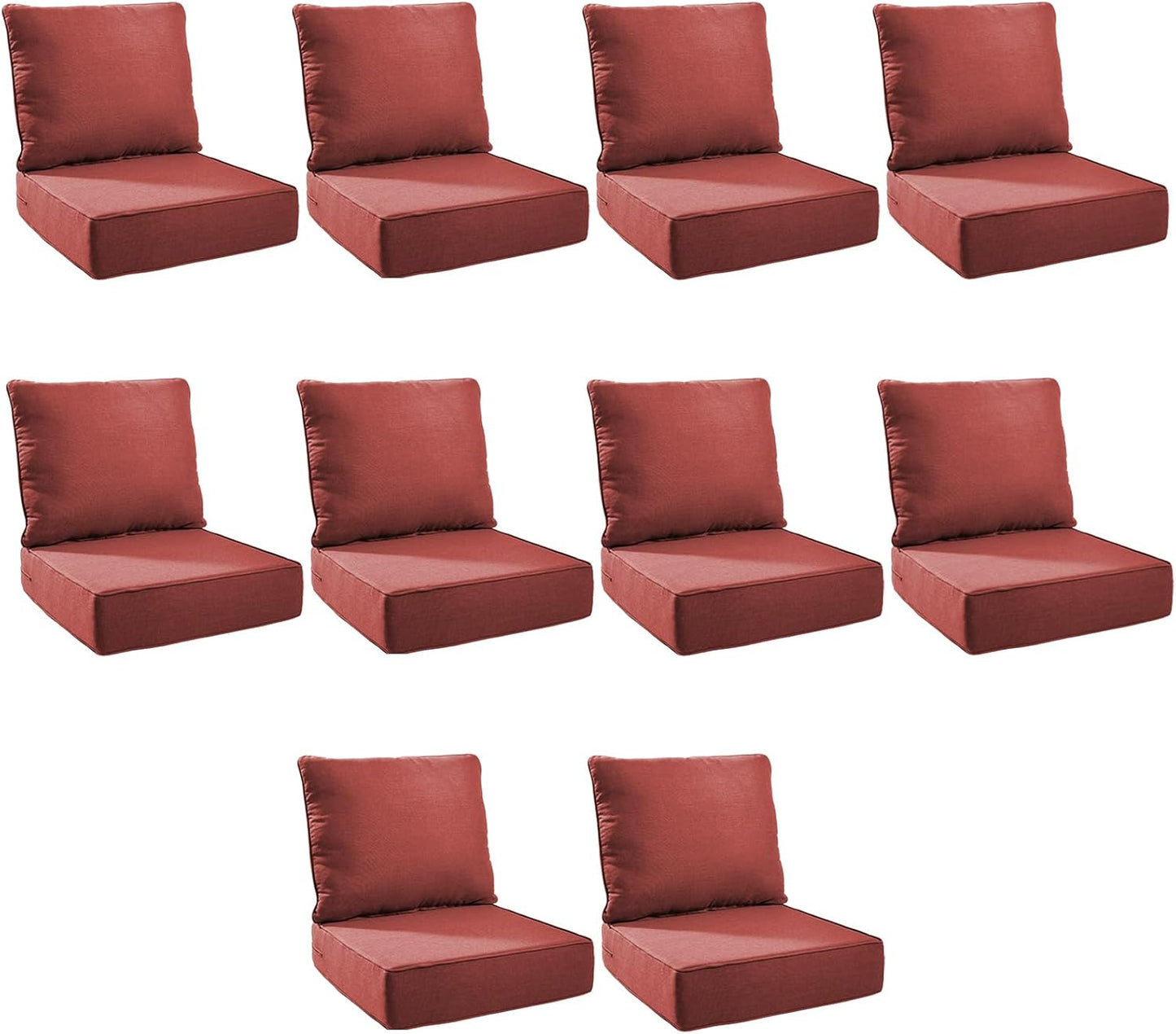 Outdoor Cushion Set for Furniture - 6 Inch Thick Foam Cushions
