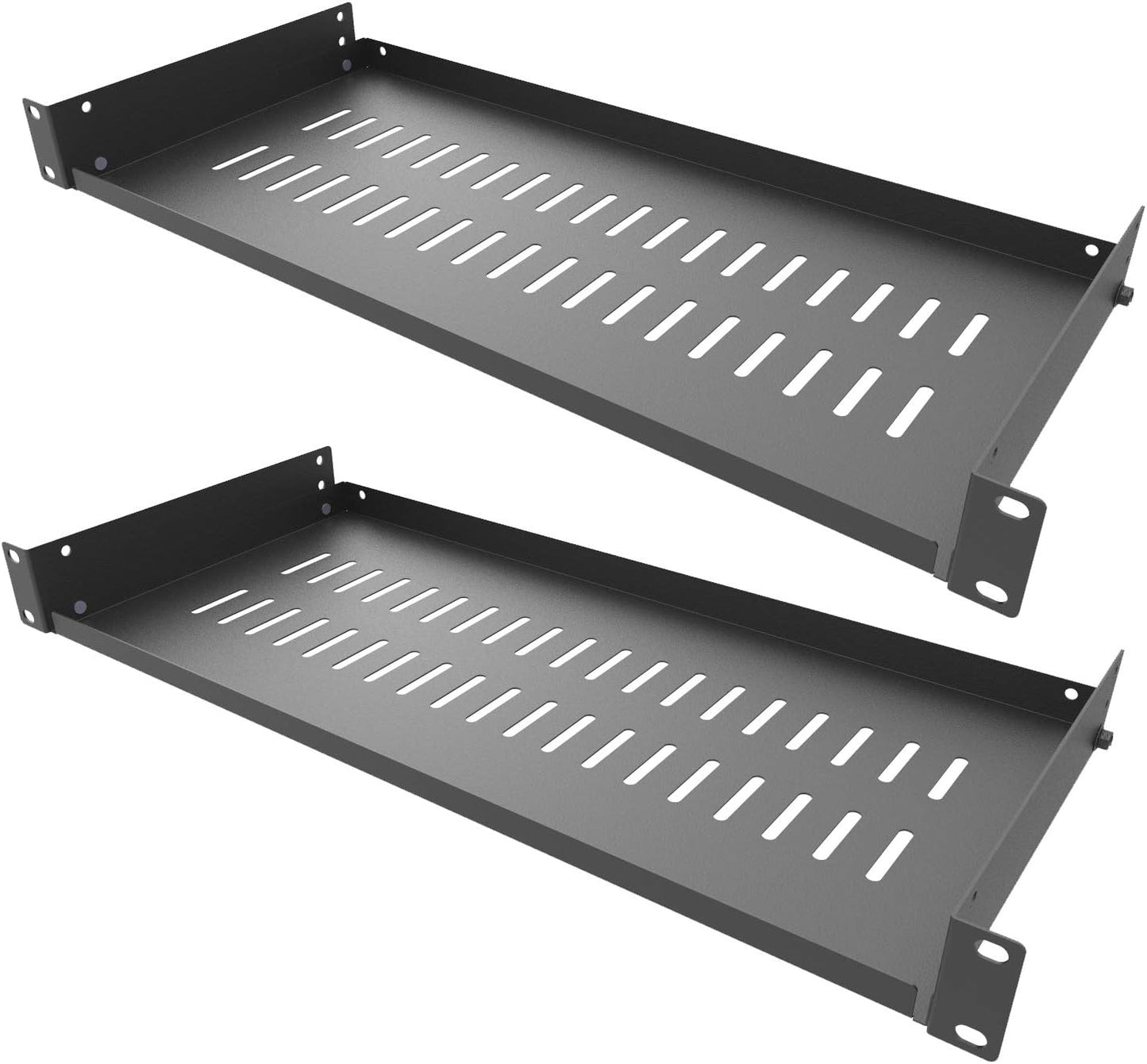 Jingchengmei 2 Pack 1U Vented Cantilever Server Rack Shelf