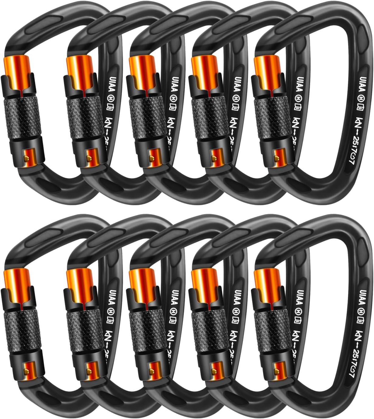 UIAA Certified Heavy Duty Large Locking Carabiner Clips for Climbing