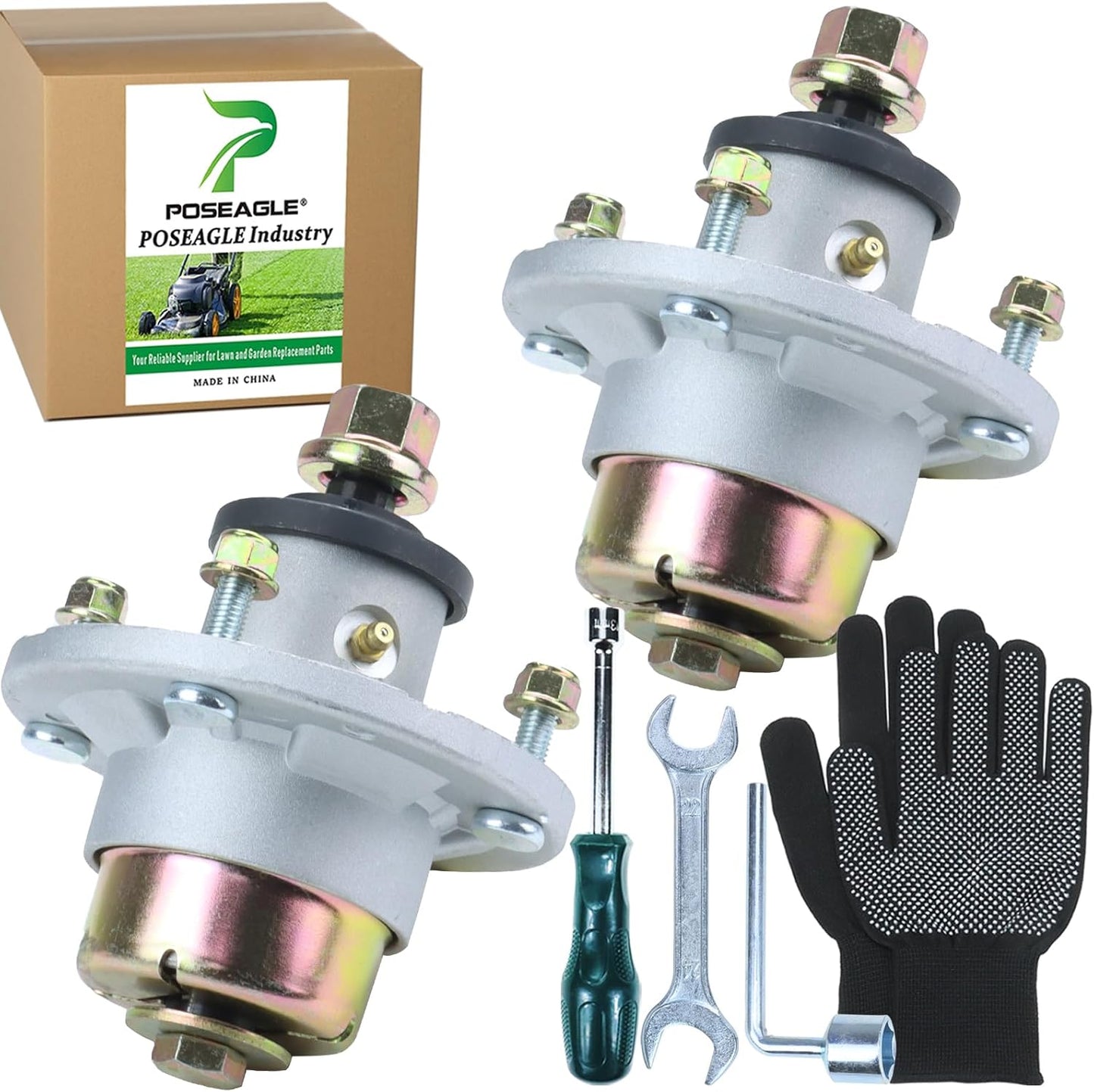 2 Pack Pre-Greased Spindle Assembly for John Deere Mowers