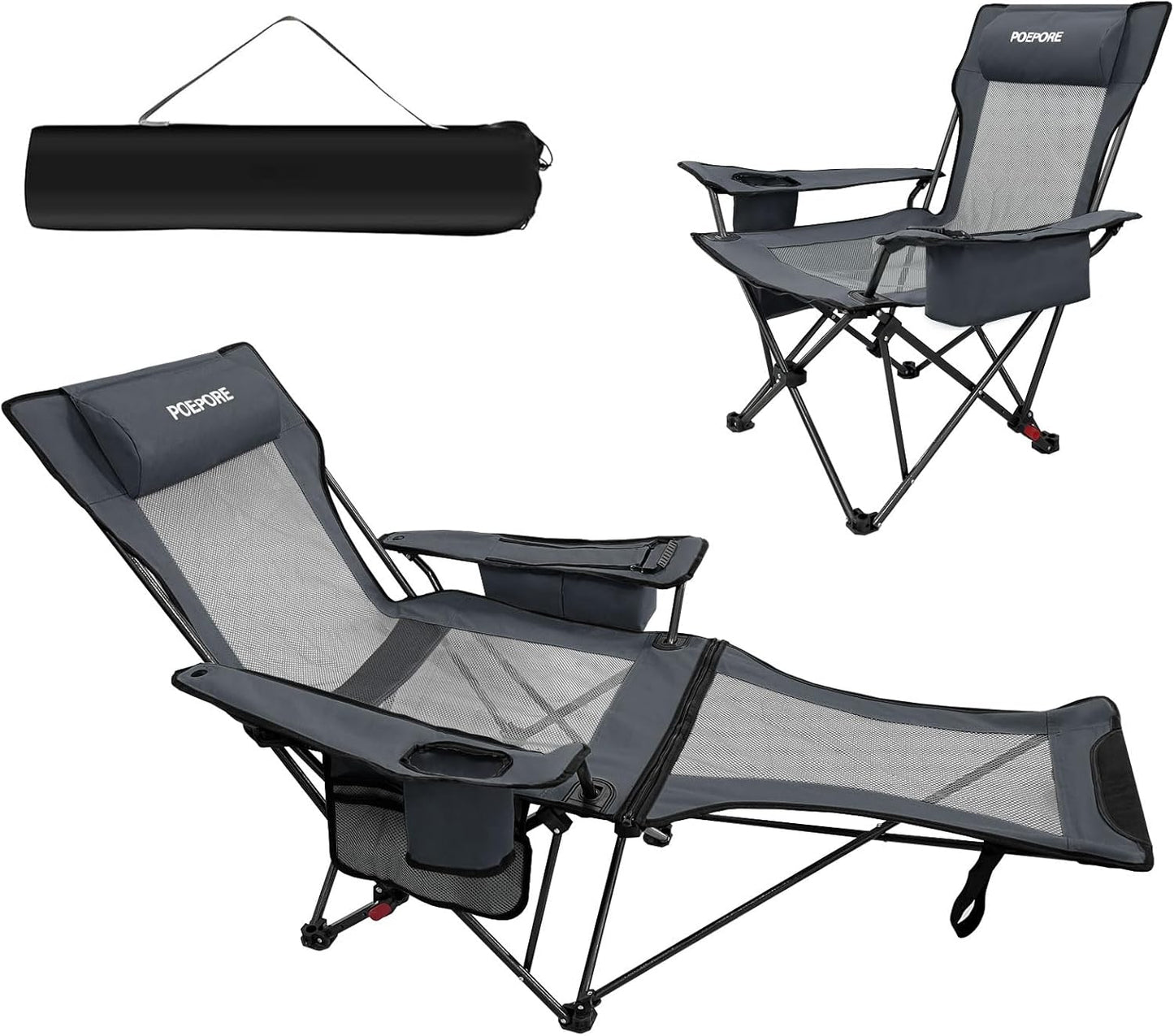Reclining Camping Chair with Foot Rest for Ultimate Comfort