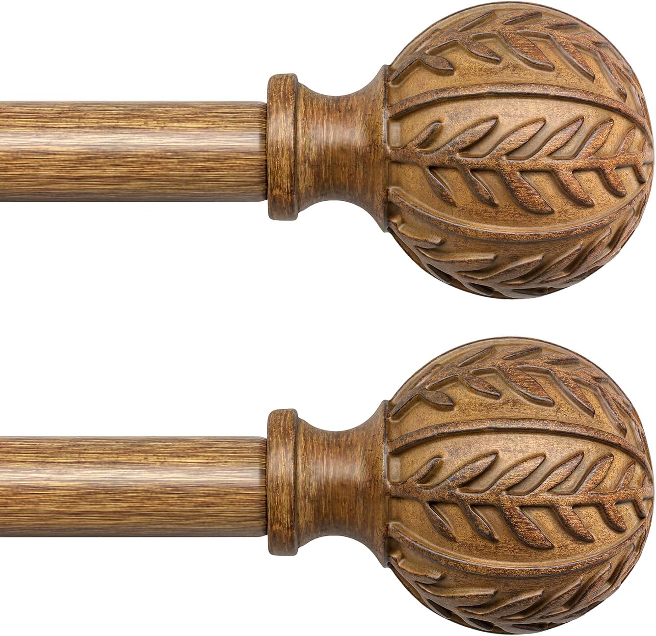 2 Pack Adjustable Decorative Drapery Rods for Windows 48 to 84 in