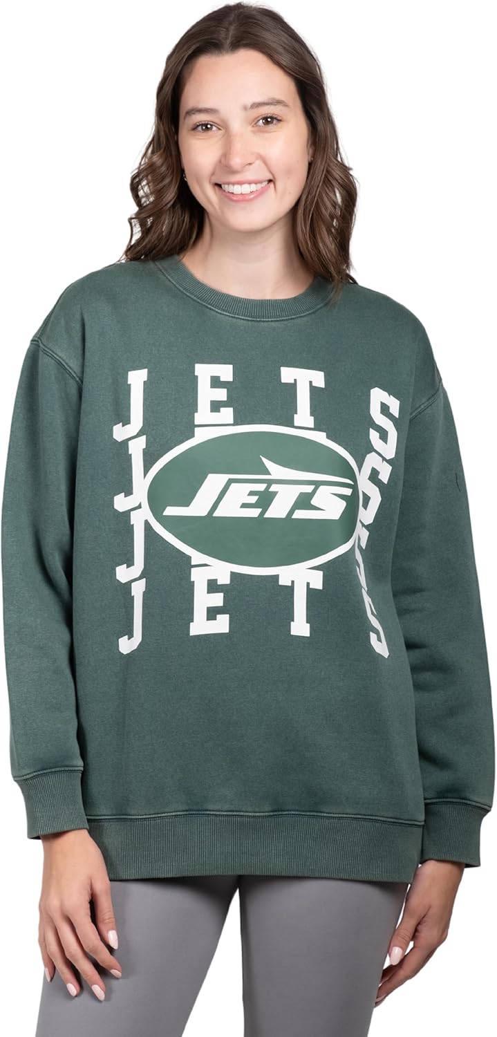 Ultra Game Women's NFL Cozy Oversized Sweatshirt for Fans