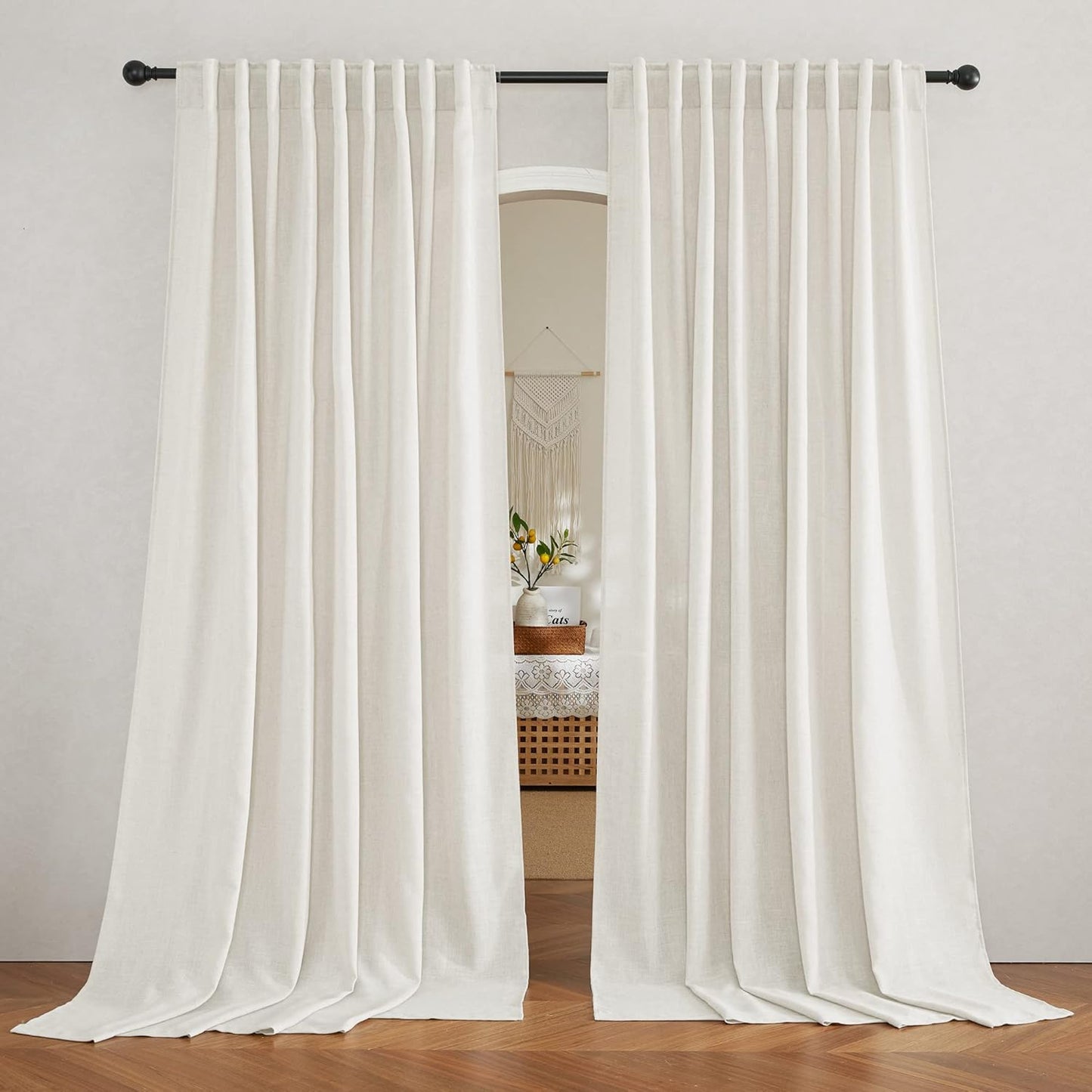 RYB HOME Farmhouse Sheer Curtains for Elegant Window Dressing
