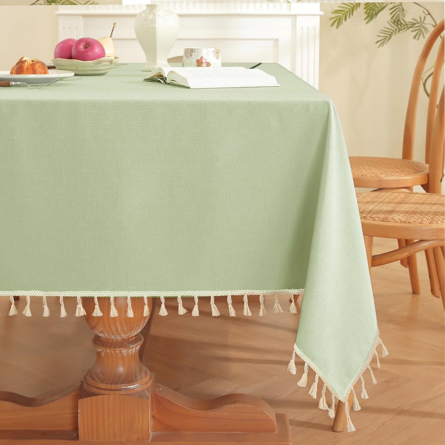 JIALE Spring Tablecloth - Heavy Duty Linen Style Table Cover