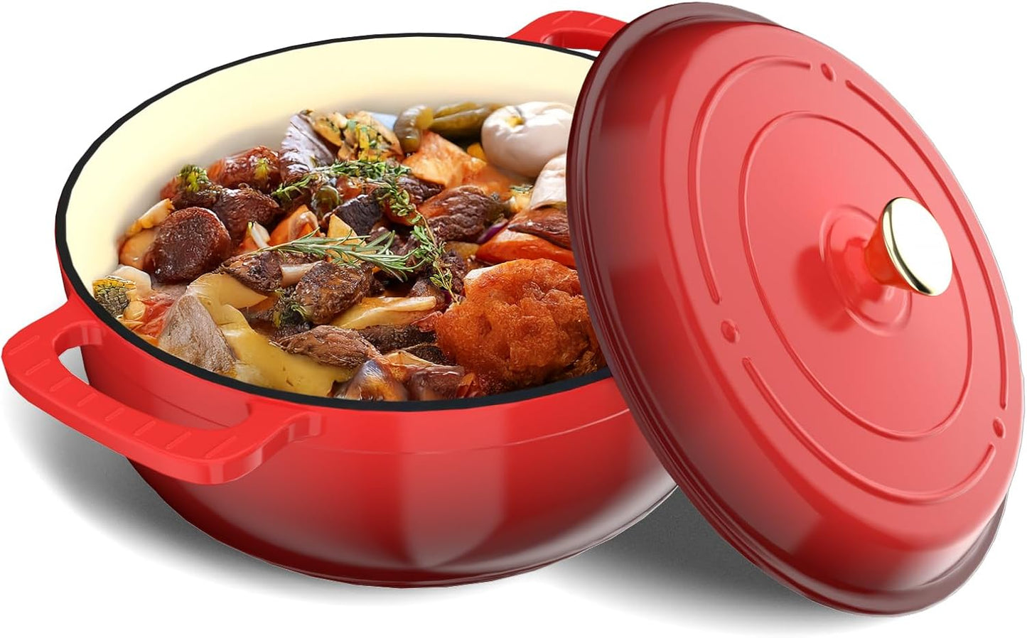 Bonnlo 7.5QT Round Dutch Oven for Sourdough and Stews