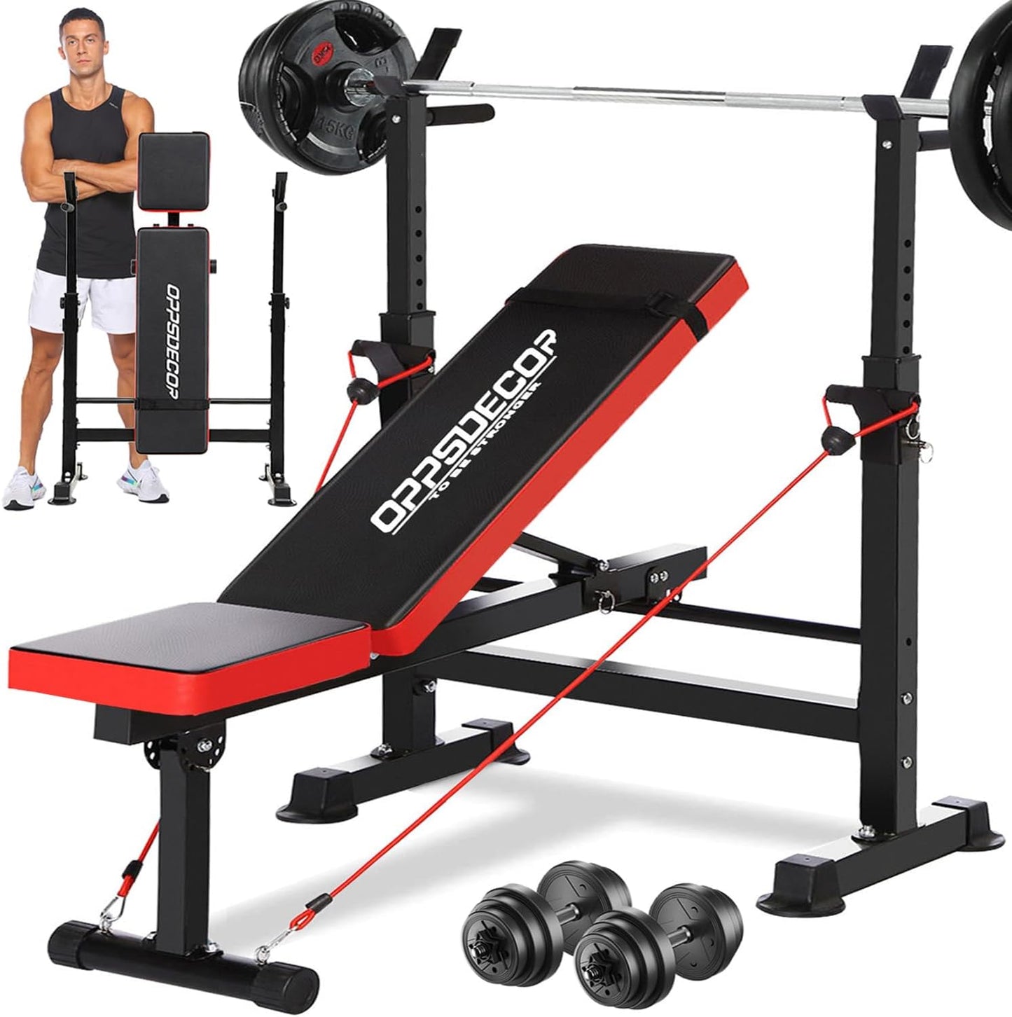660lbs Weight Bench Set: 6-in-1 Home Gym Powerhouse by OPPSDECOR