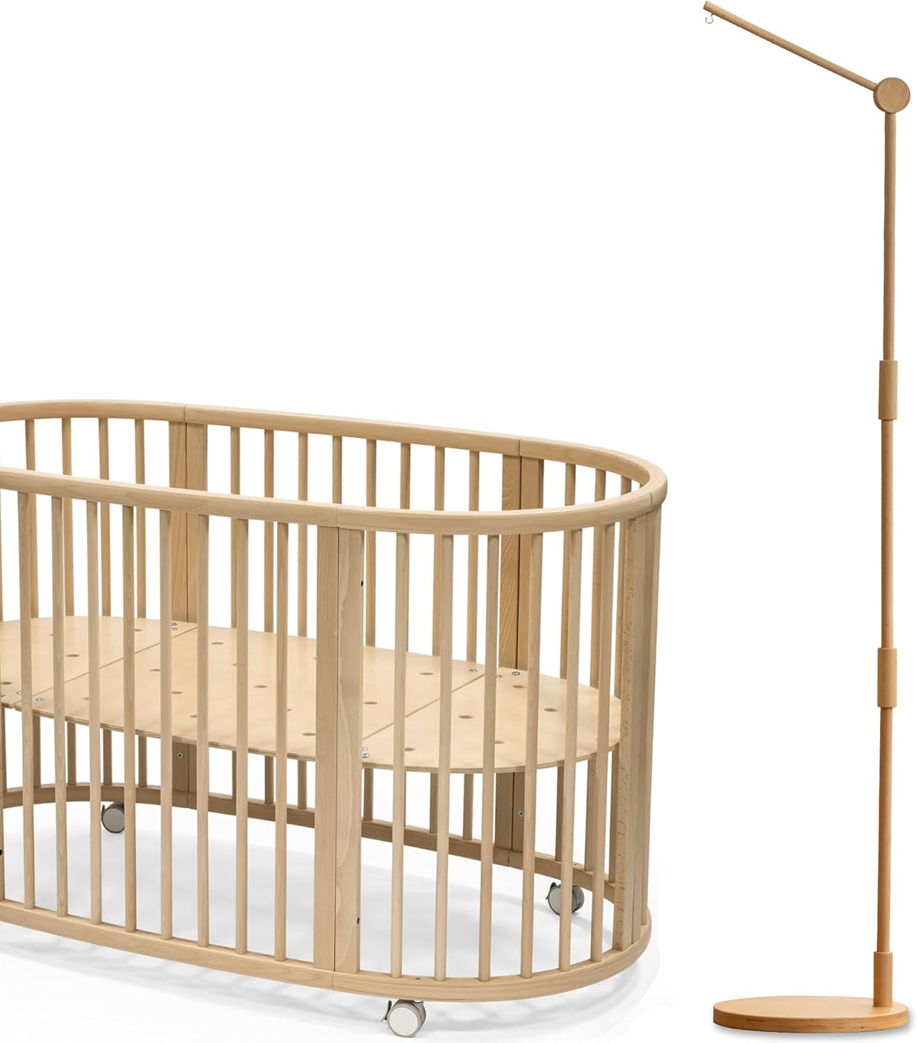 Wooden Floor-Standing Crib Mobile Arm Pro for Baby Nursery