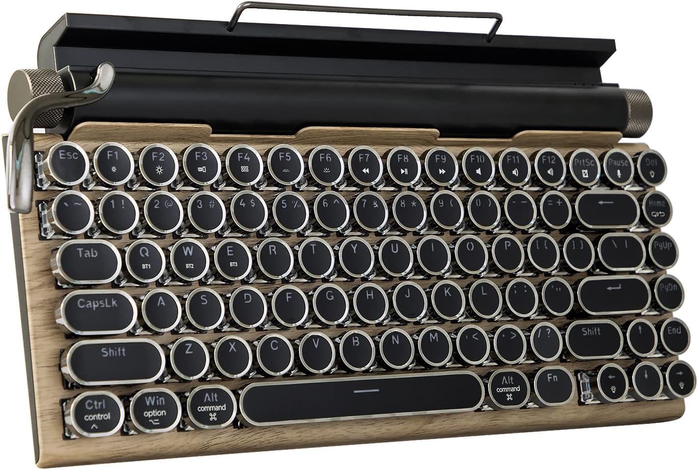 Retro Mechanical Keyboard with LED Backlight for All Devices