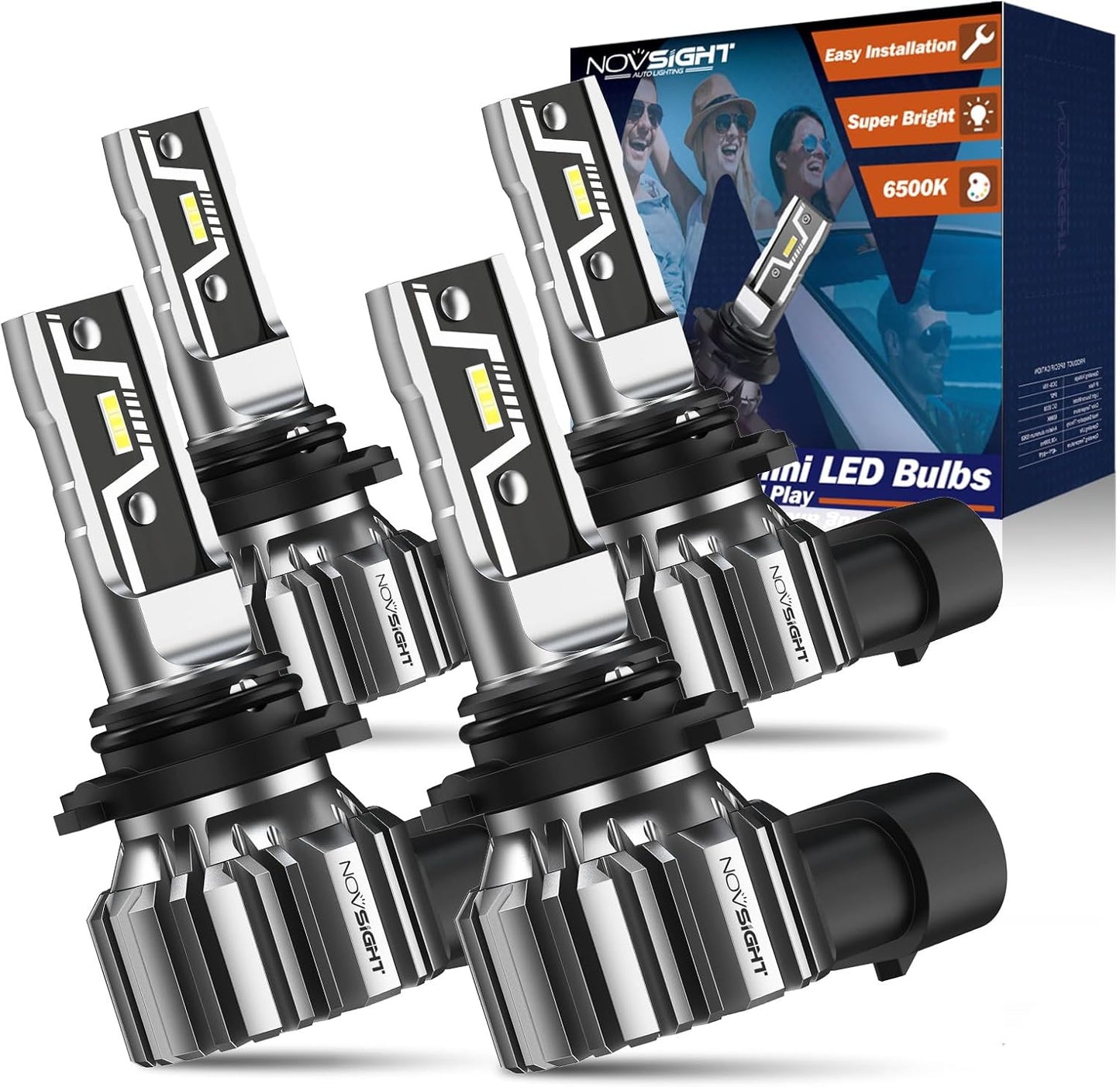 NOVSIGHT 9005 9006 Fog Light Bulbs for Super Bright Illumination