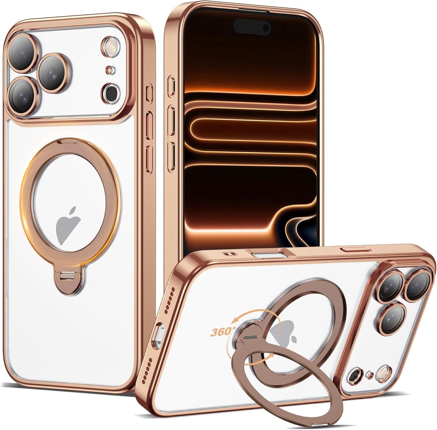 Compatible with iPhone 17 Pro Case with 360 Spin Magnetic Stand
