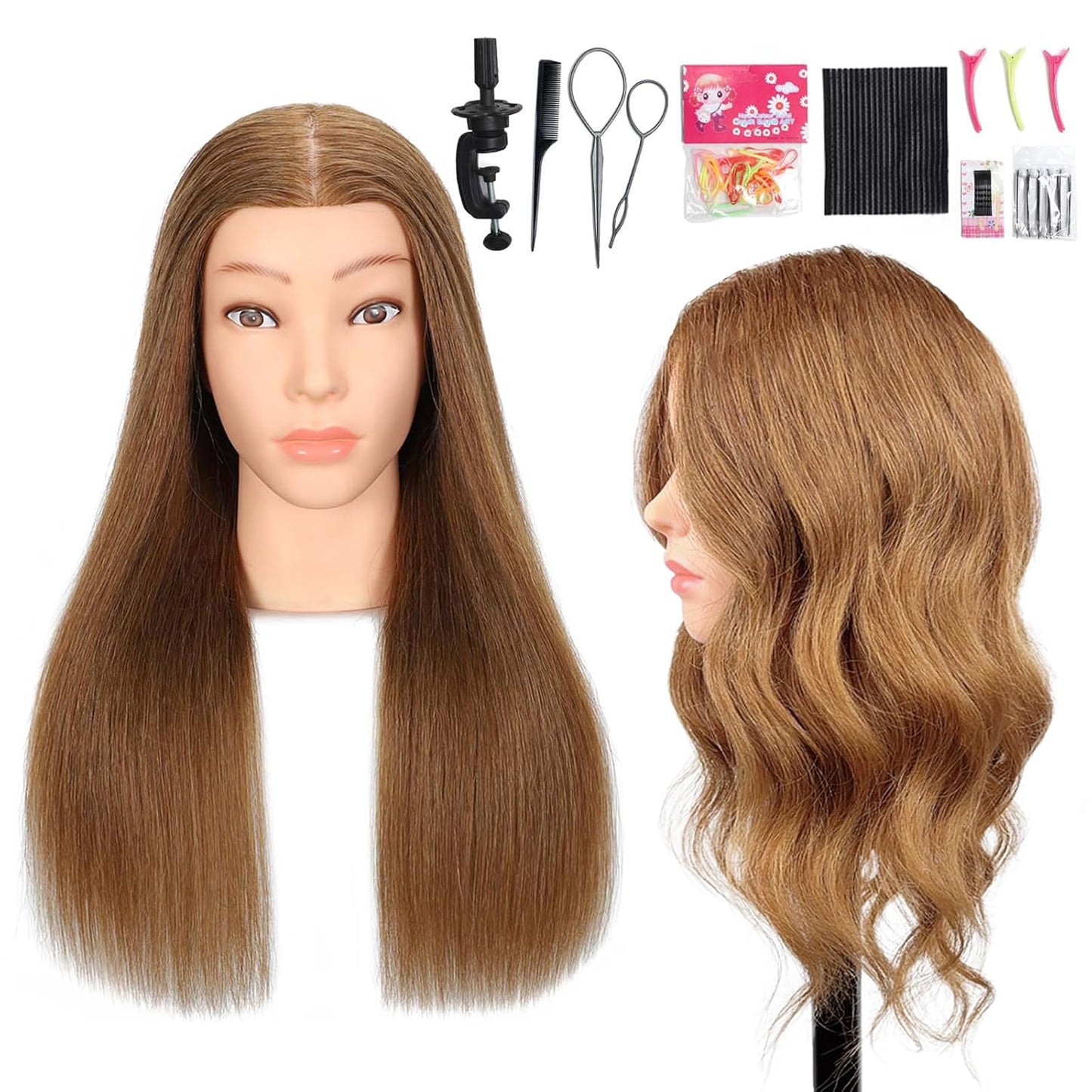 Mannequin Head Human Hair for Braiding and Hairstyling Practice