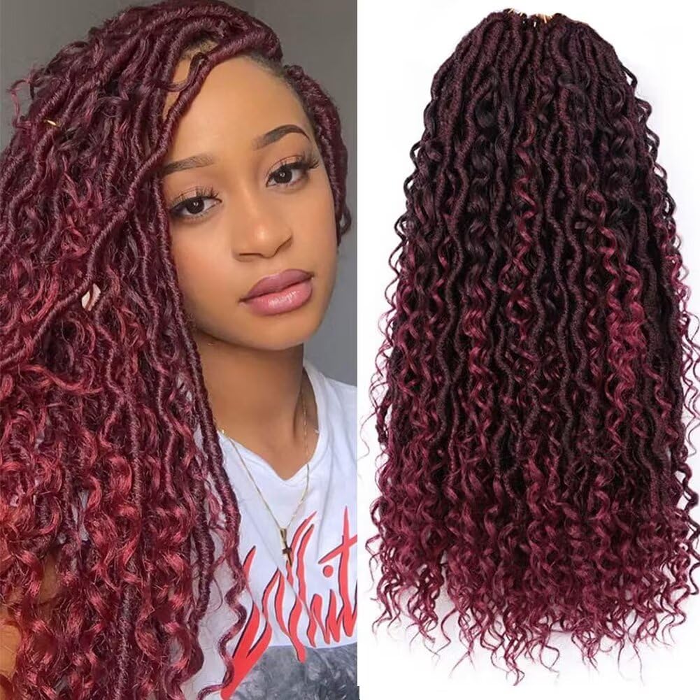 Goddess Faux Locs Crochet Hair for Black Women - 18in Ombre