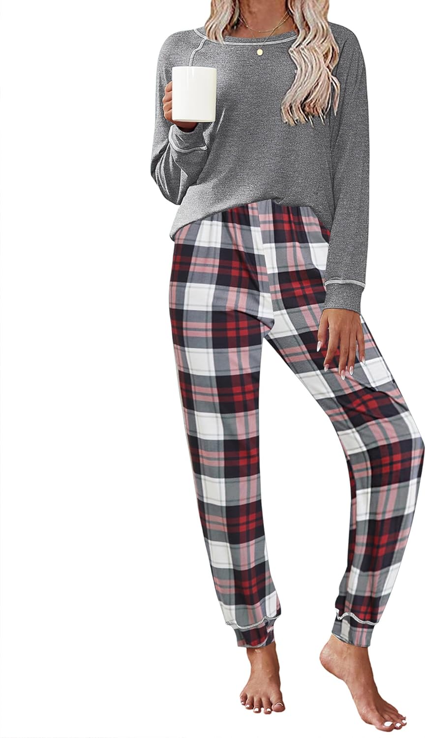 Ekouaer Pajamas Set for Women Soft Comfy Pjs Sets Long Sleeve