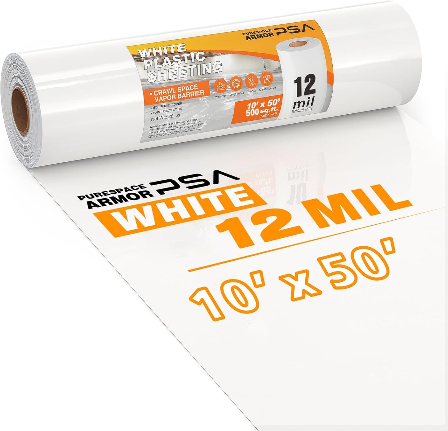 Crawl Space Vapor Barrier 12 Mil Heavy Duty Plastic Sheeting