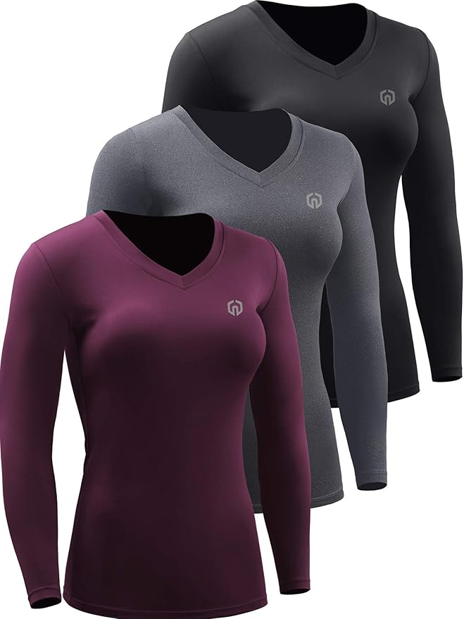 NELEUS Women's 3 Pack Compression Shirts for Yoga and Running
