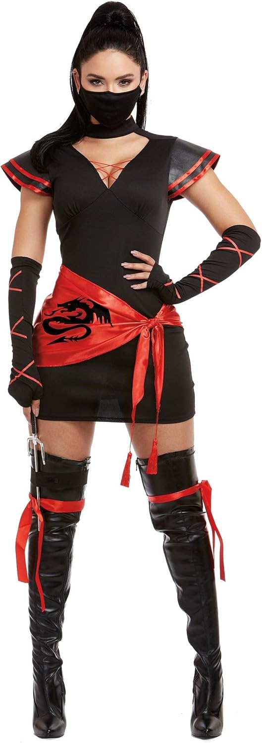 Dreamgirl Adult Womens Sexy Ninja Costume for Halloween Fun