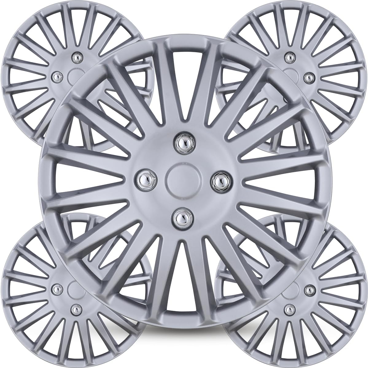 Winjet 15 Inch Automotive Hubcap Set of 4 for Iron Wheels