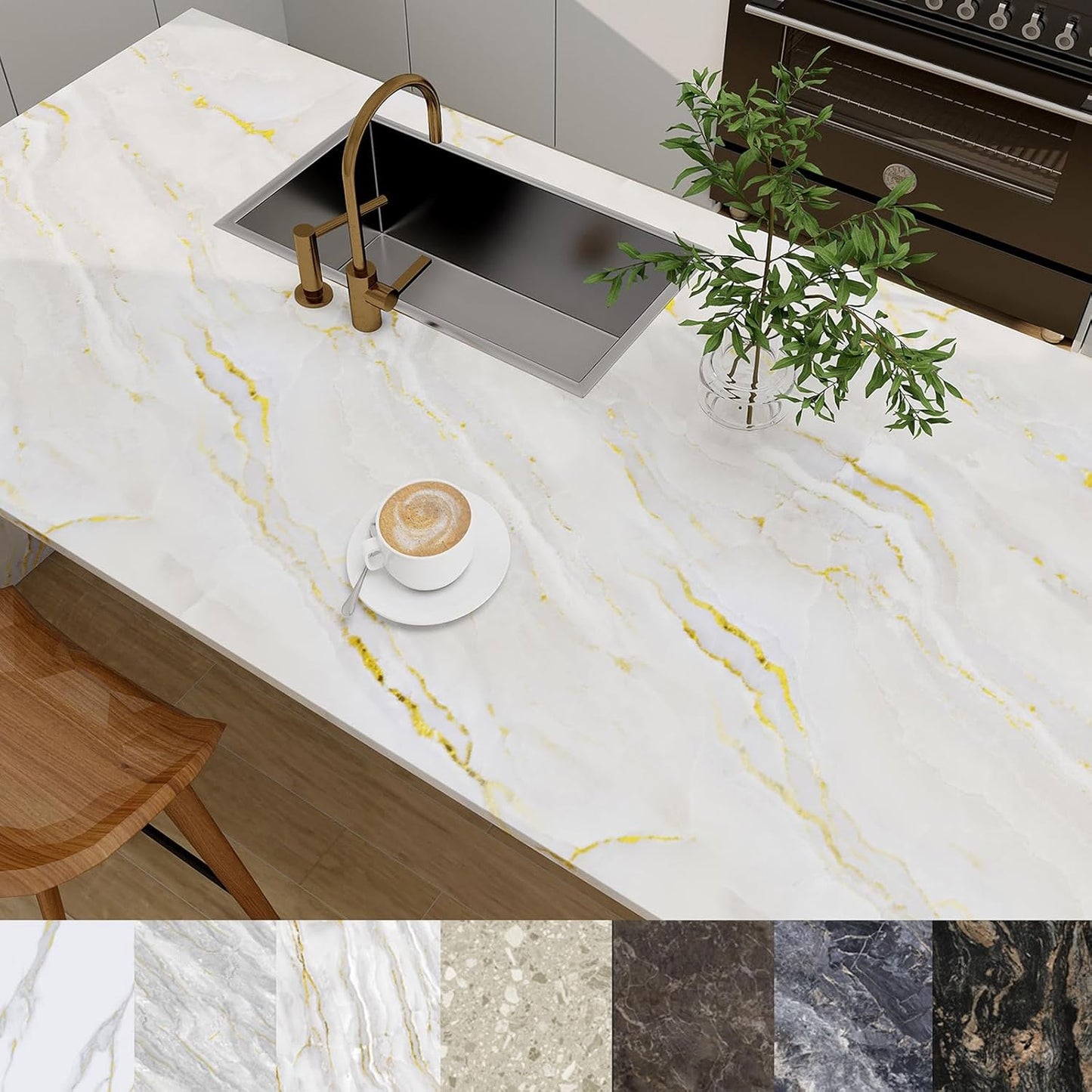 White Marble Contact Paper for Countertops - Peel and Stick