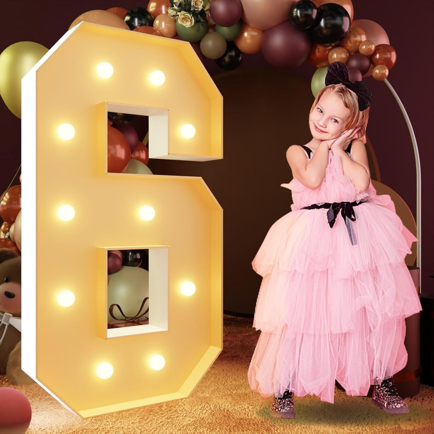 Light Up Marquee Numbers 4FT for 16th and 60th Birthday Parties