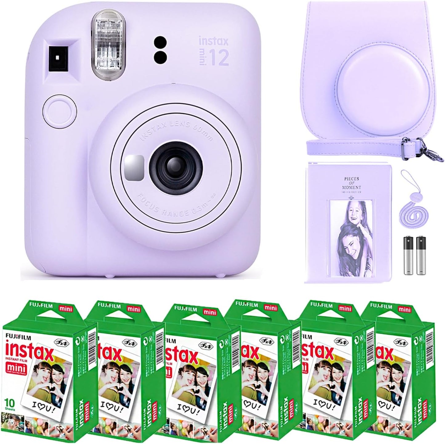 Instax Mini 12 Camera Bundle - Capture Moments with 60 Film Sheets
