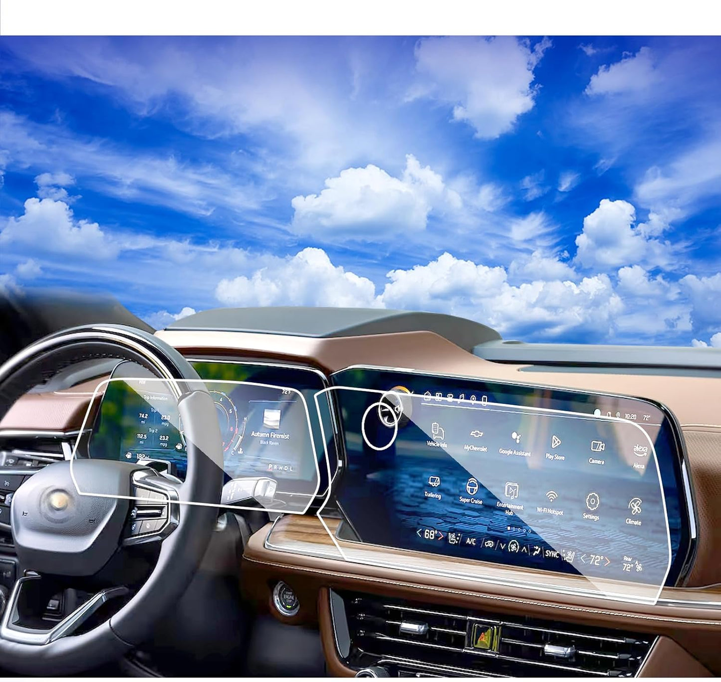 2025 Tahoe Suburban Tempered Glass Screen Protector for Navigation