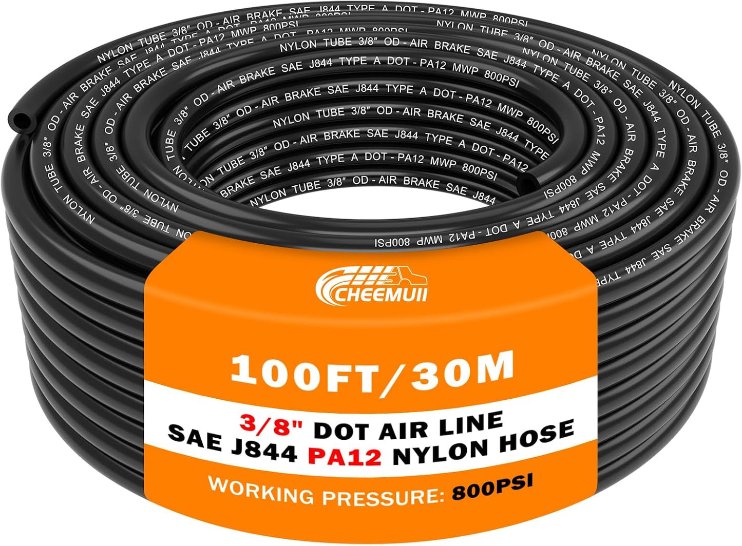 CheeMuii 100 FT 3/8 Pneumatic Tubing for Air Brake Systems