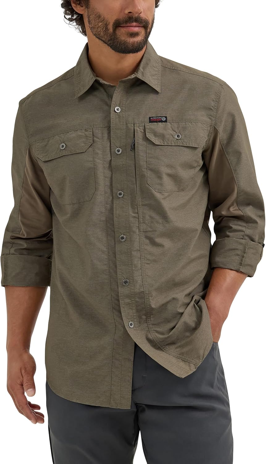 ATG by Wrangler Men's Long Sleeve Mixed Material Shirt Review