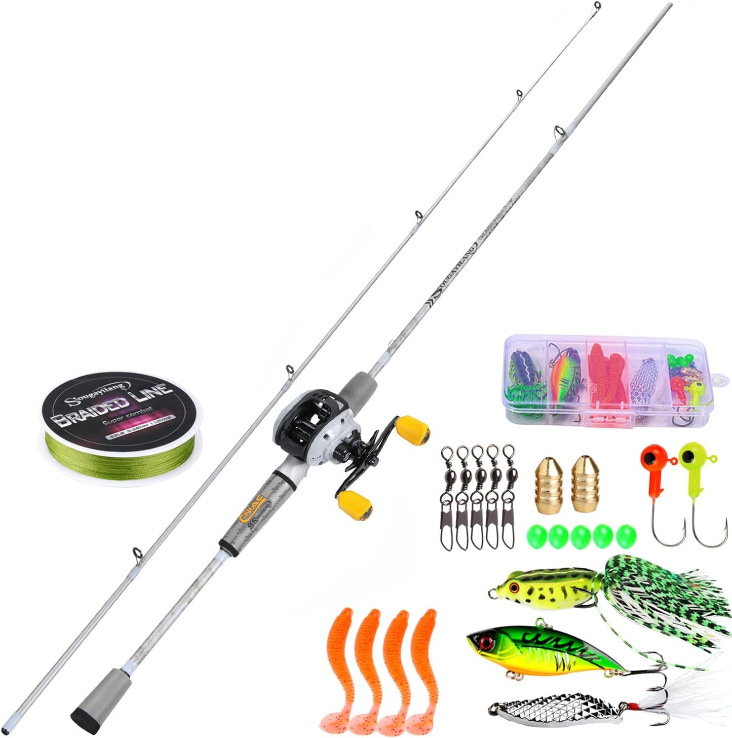 Sougayilang Bass Fishing Combo - Graphite Rod with Right Reel