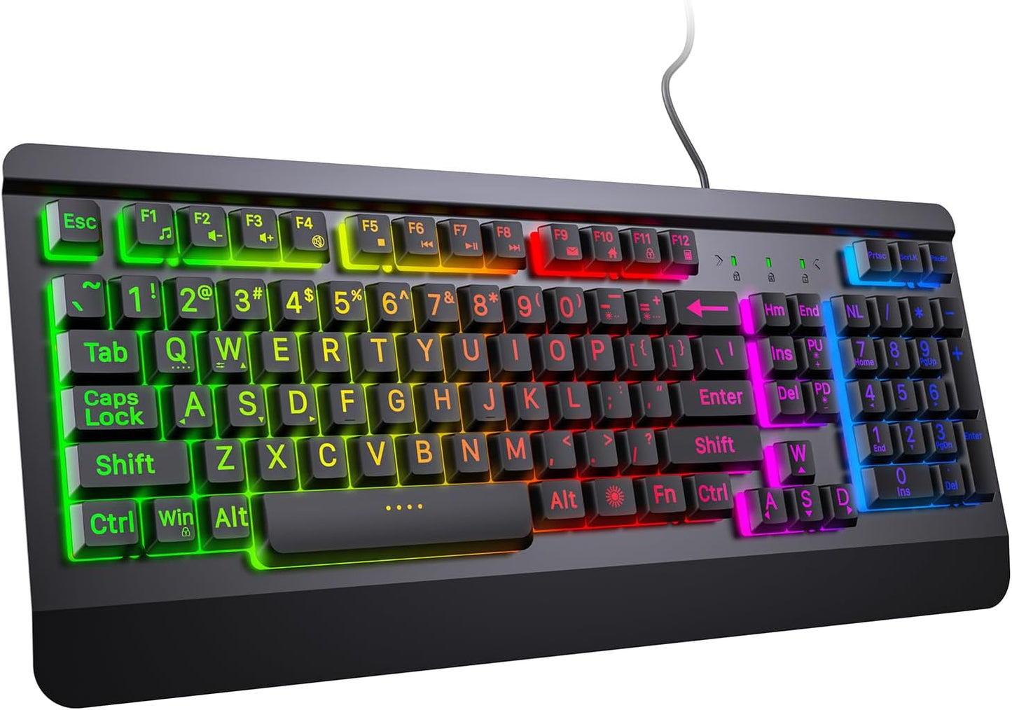 Rainbow LED Gaming Keyboard for PC Mac Xbox - Acebaff