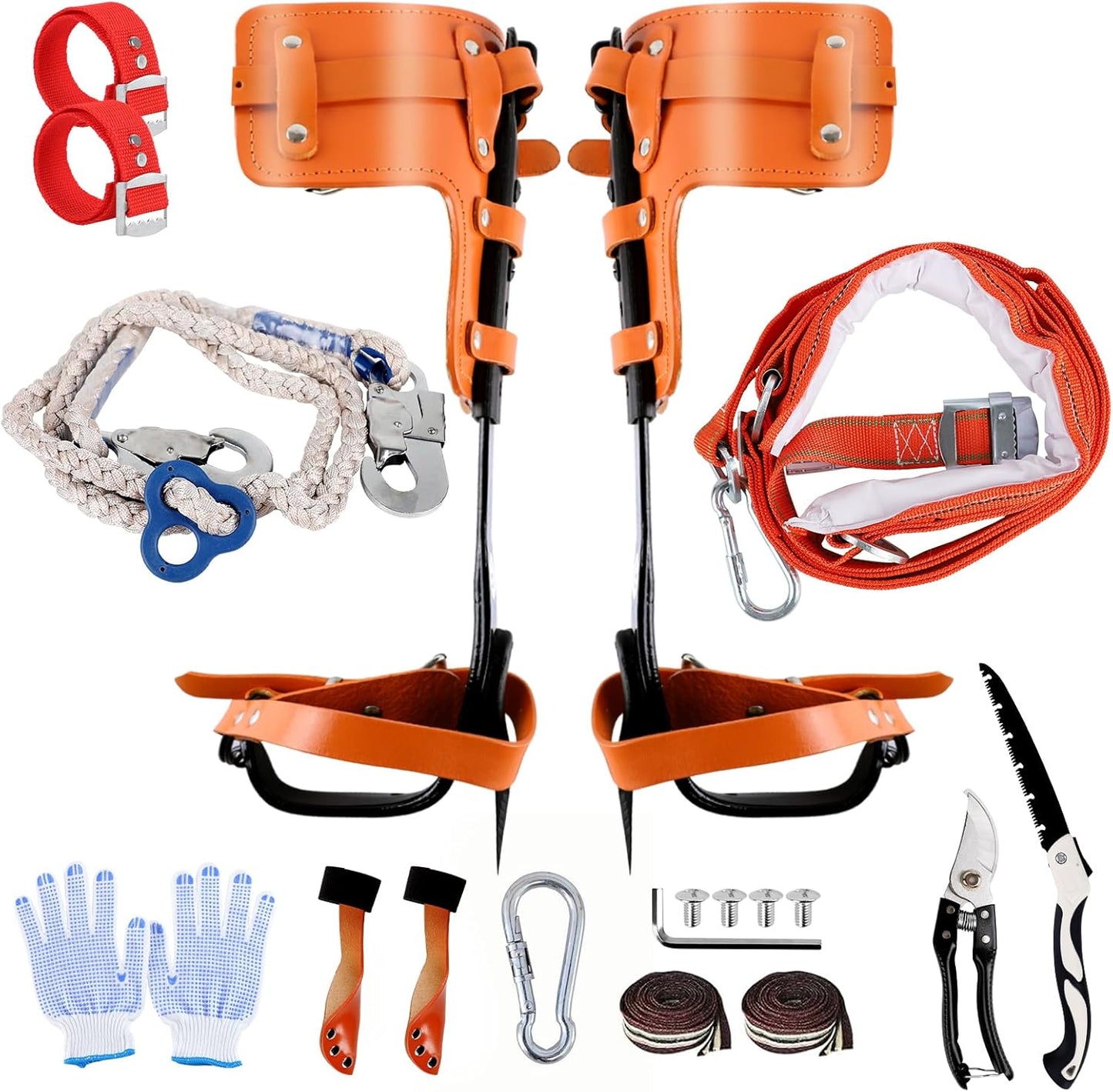 Ultimate Tree Climbing Kit: 10-in-1 Cowhide Gear