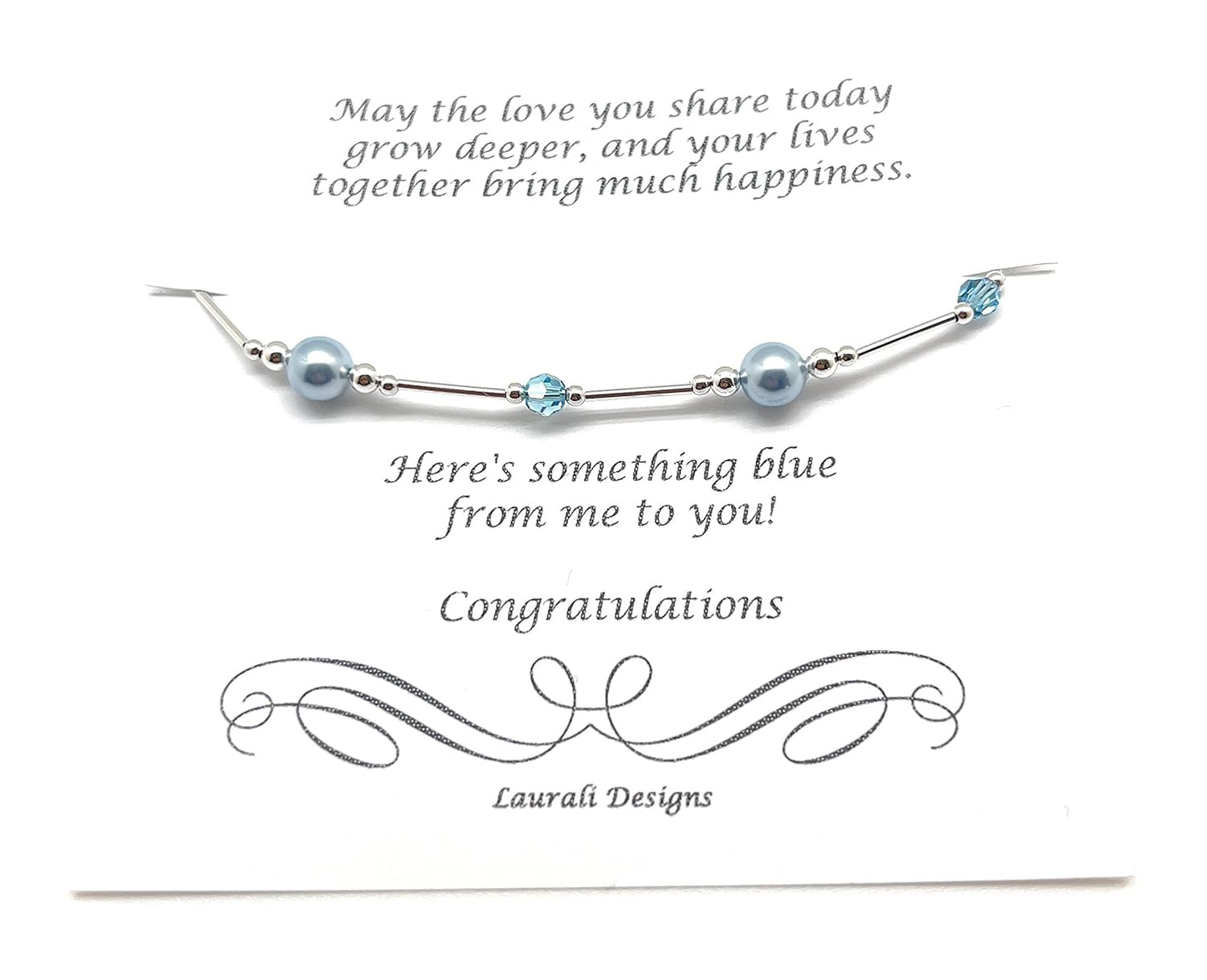 Something Blue Bride Gift Anklet with Sterling Silver and Crystals