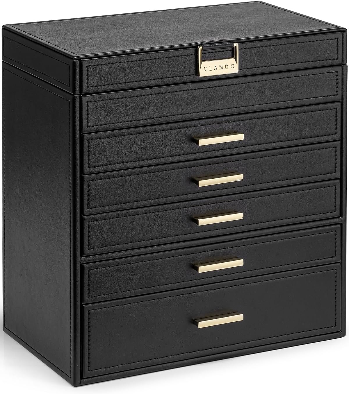 Vlando 6 Layer Large Jewelry Box - Stylish Organizer for Jewelry