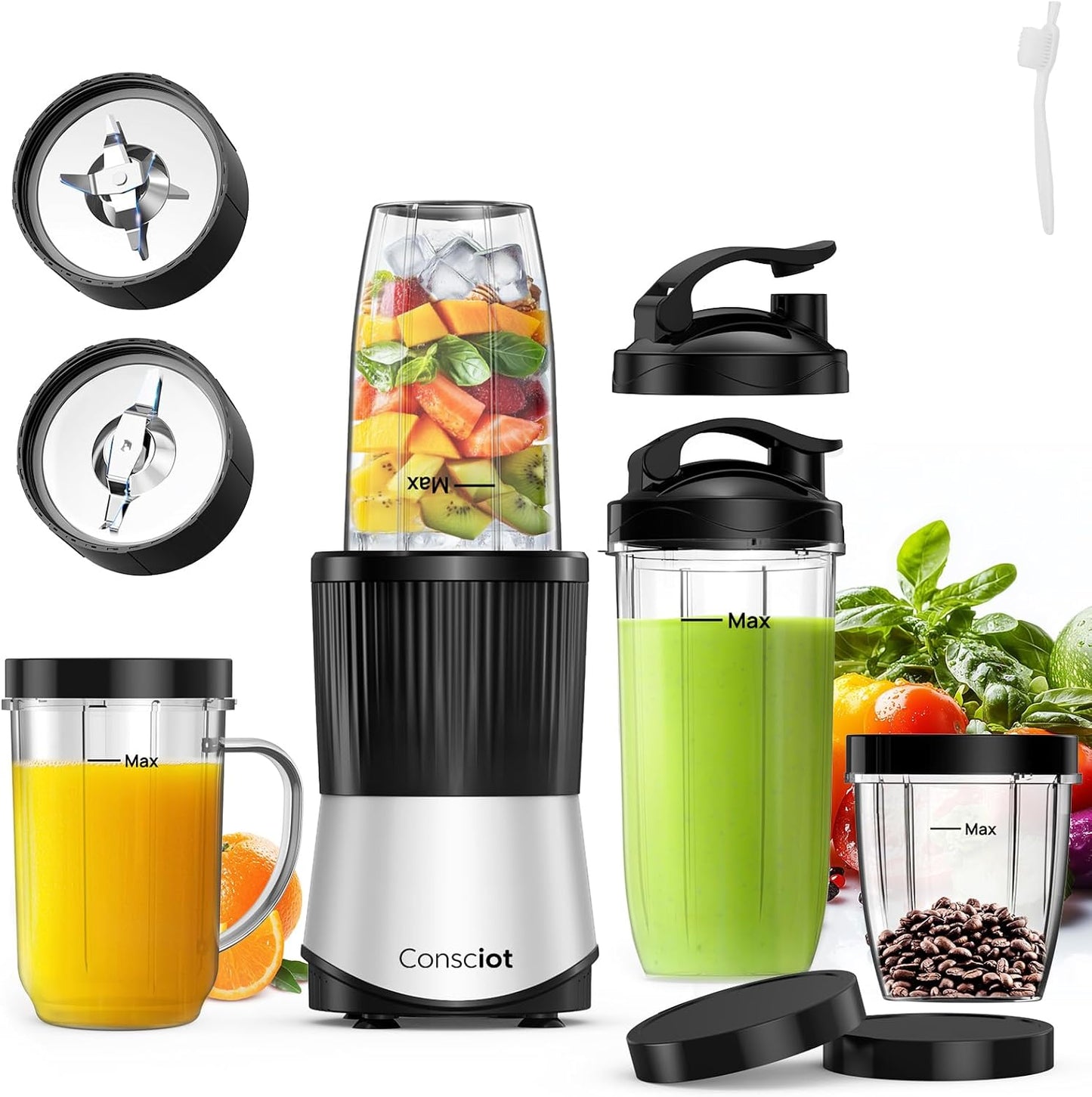 Consciot CB08 Blender & Grinder Combo for Smoothies and More