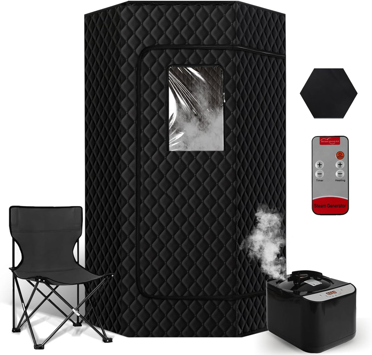 PEEKO Portable Sauna: Full Size Hexagon Steam Tent with Remote