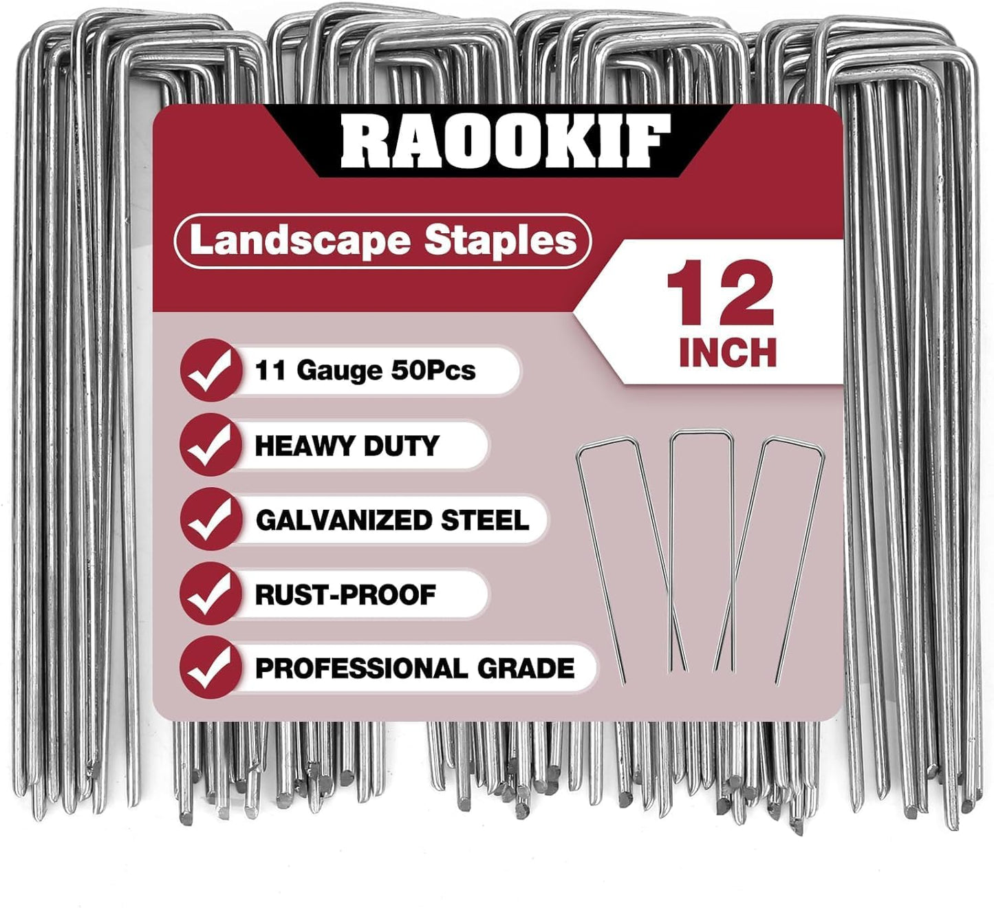 12 Inch Galvanized Garden Landscape Staples for Heavy Duty Use