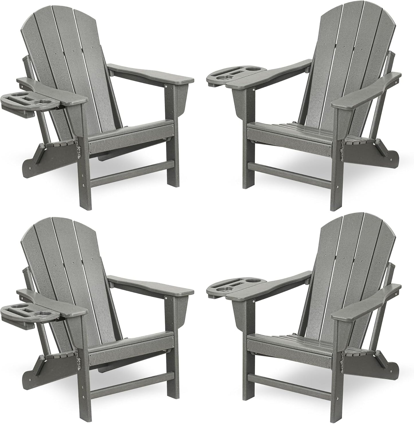 FOOWIN Folding Adirondack Chair Set of 4 for Outdoor Relaxation