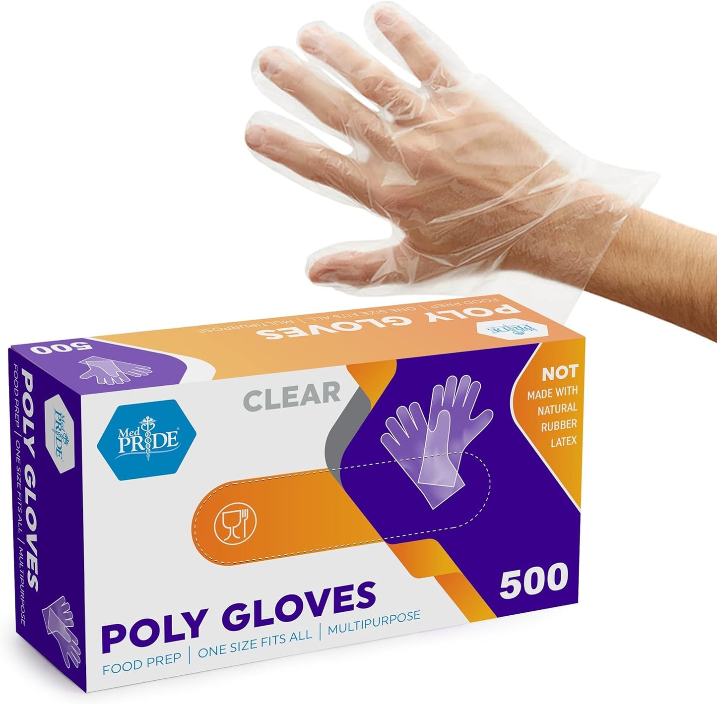 Medpride Clear Food-Prep Poly Gloves for Cooking & Meal Prep