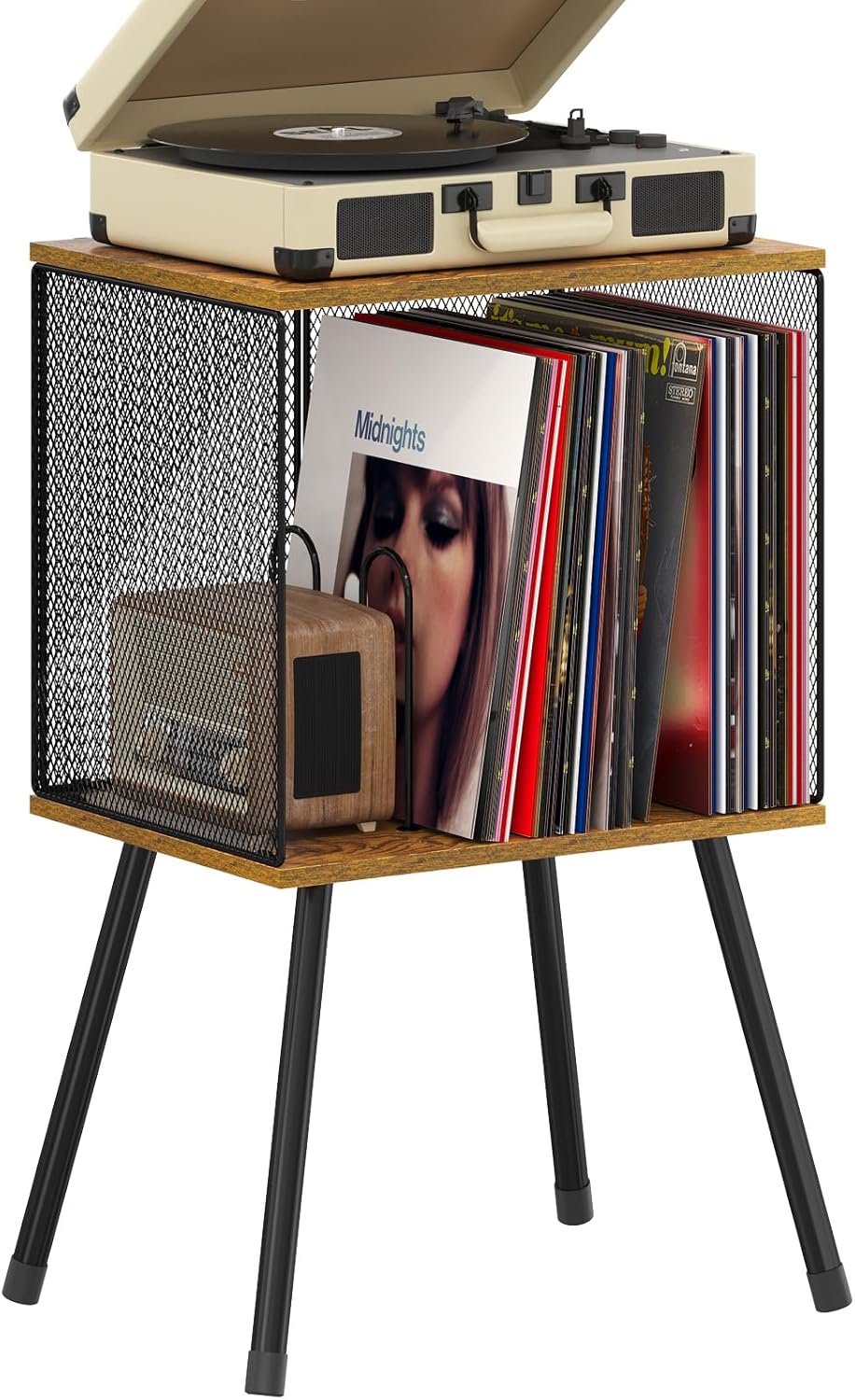 X-cosrack Record Player Stand with Storage for 100 Albums