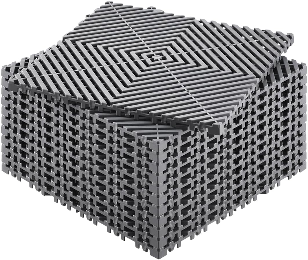 VEVOR Interlocking Drainage Mat for Garage, Garden, and More