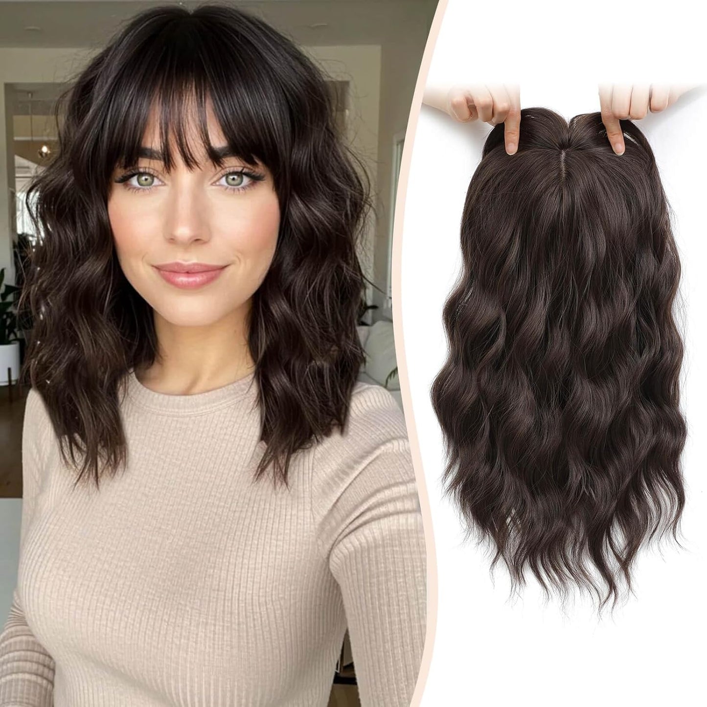 Wavy Hair Toppers for Women - 14in Natural Hairpiece