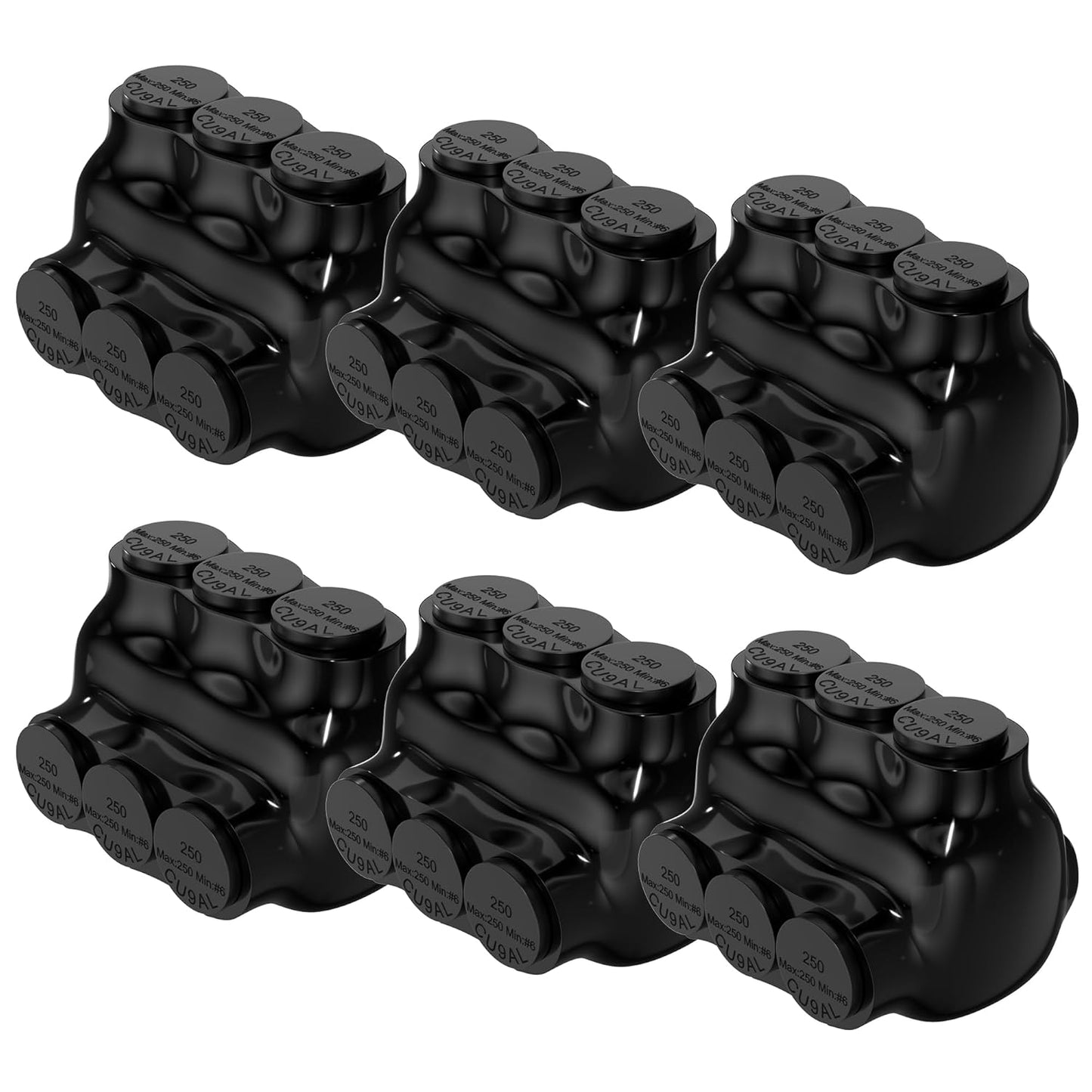 3 Port Insulated Multi Tap Connector for 250MCM-6AWG Wires