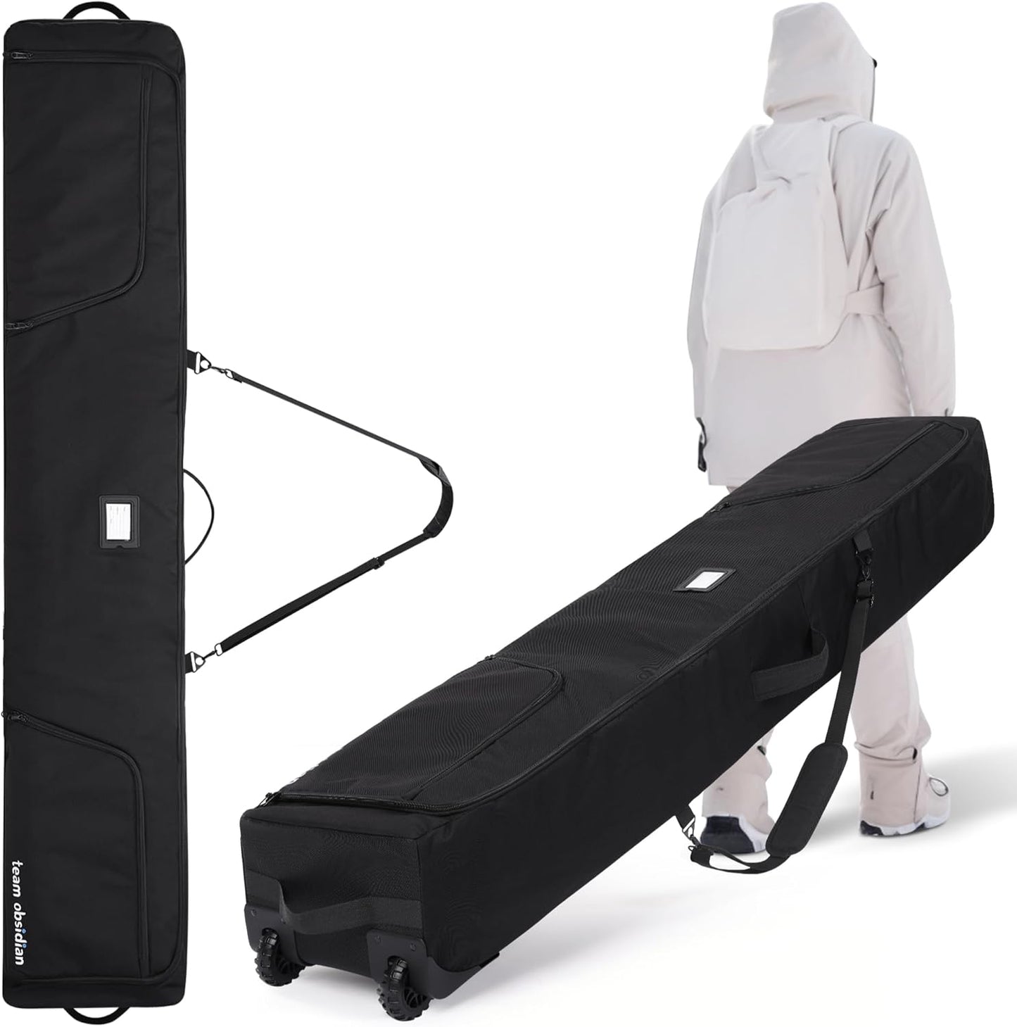 TeamObsidian Double Skis Travel Ski Bag