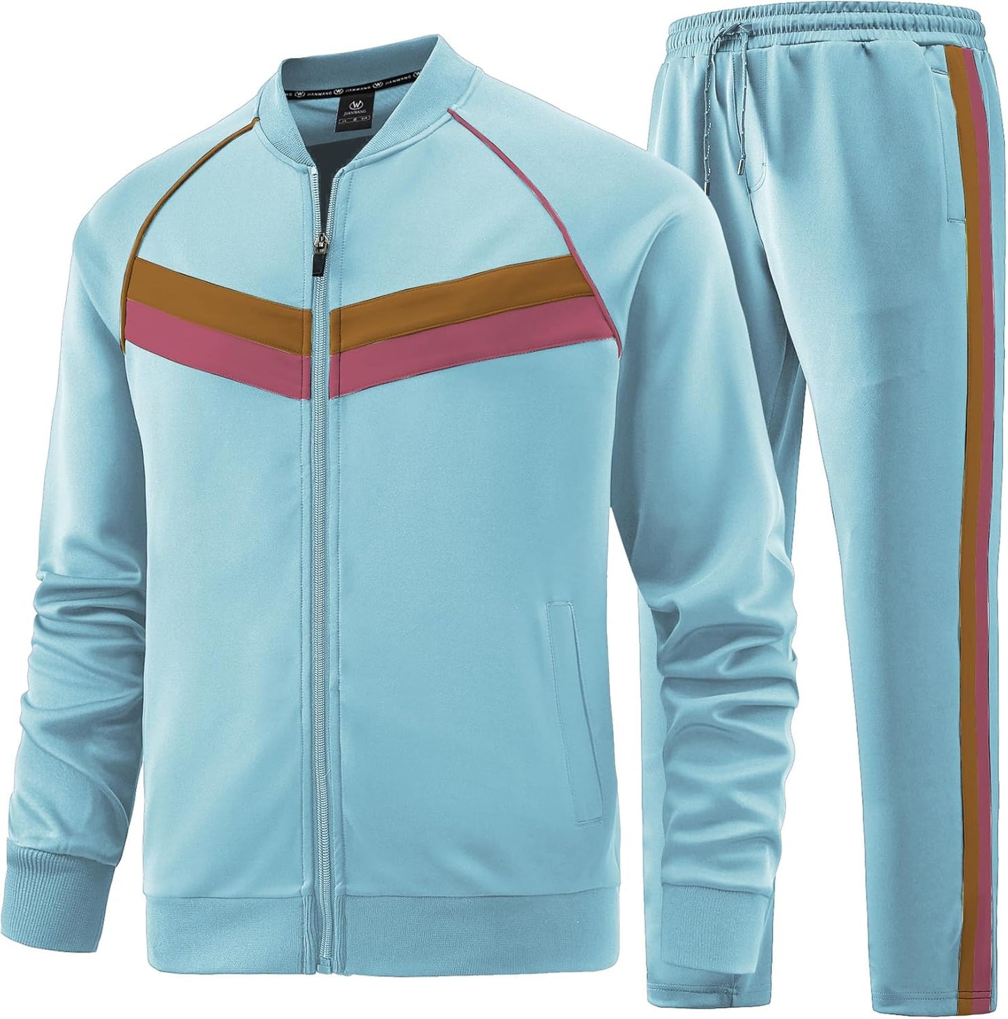 W JIANWANG Men's Casual Tracksuits for Jogging and Sports