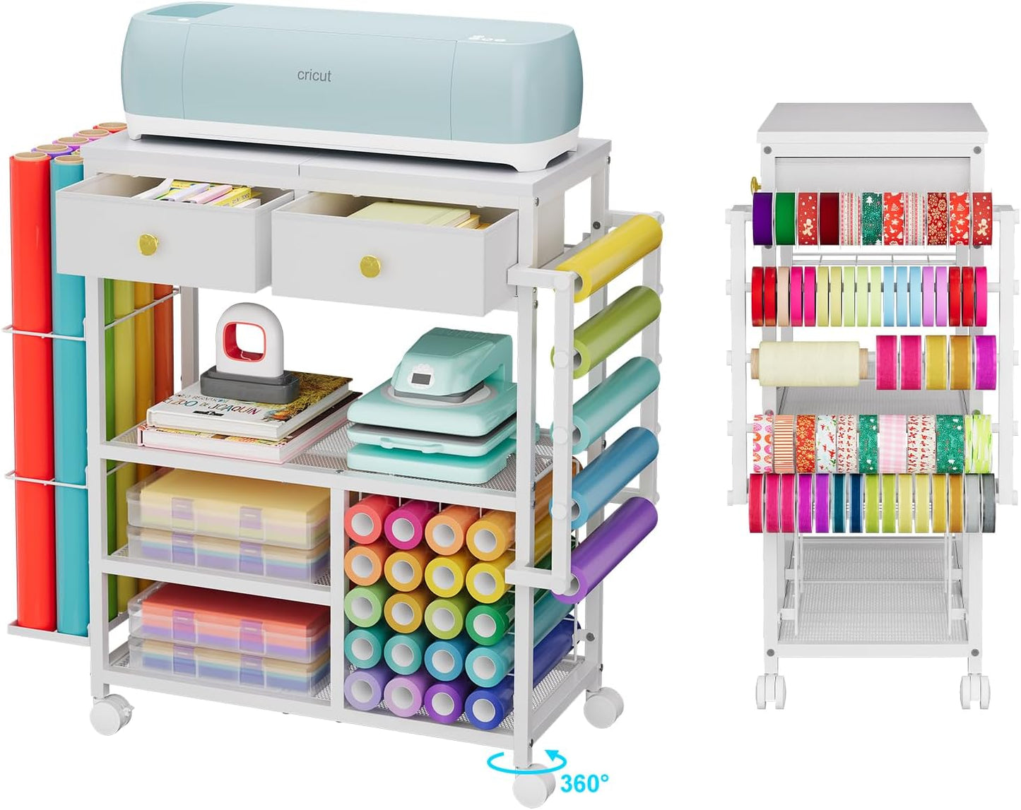 Large Craft Wrapping Paper Organizers Cart for DIY Storage