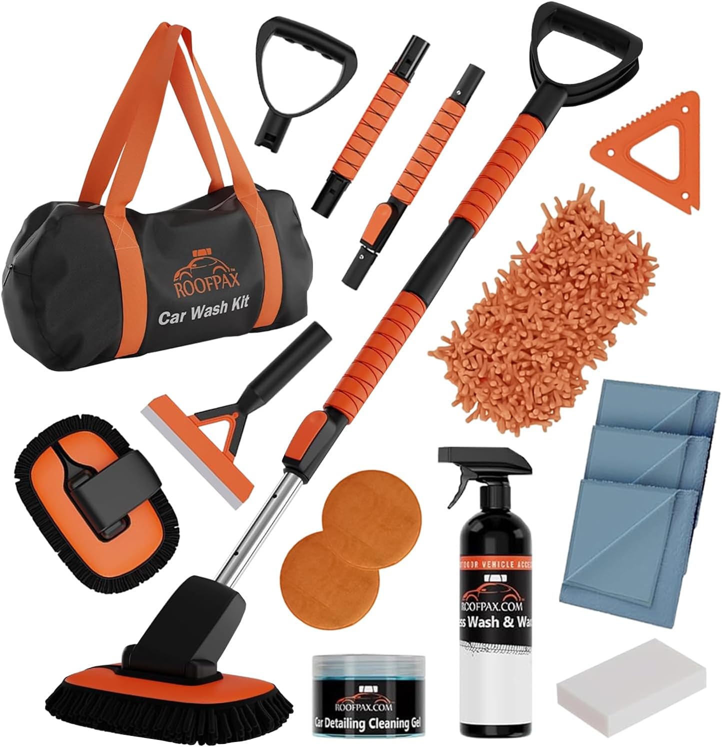 RoofPax Premium Car Wash Kit - Extendable Handle & Scratch-Free Cleaning