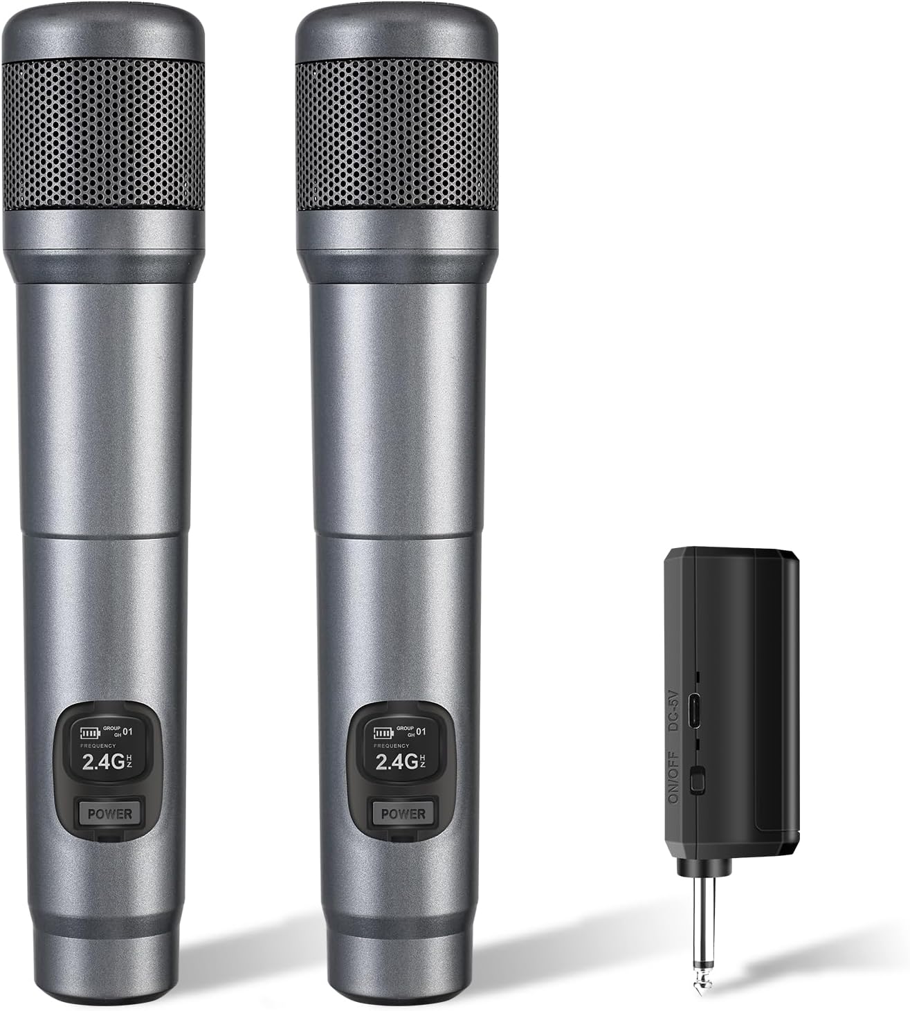 Dynamic Duo Wireless Microphone Set: 200ft Range, Plug & Play